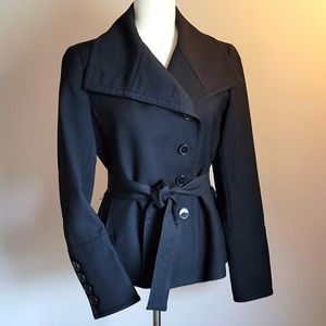 Zara Wool Blend Tailored Black Coat